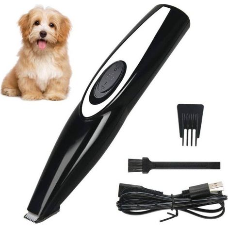 Tondeuse sans fil et rechargeable par USB pour soins des animaux de compagnie - Faible bruit, idéale pour les pattes, oreilles, poils du visage et yeux - (1/4)