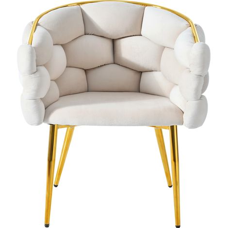 Ensemble salle à manger 7 pièces avec table 140x80 cm et 6 chaises velours pieds métal dorés (1/5)