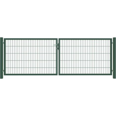 BASIC Doppeltor grün 3000x1200mm m.Pfosten+Beschl.