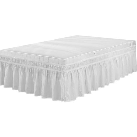 Polyester Jupe de Lit Bouffante Élastique 180x200 CM pour Hôtel (1/5)