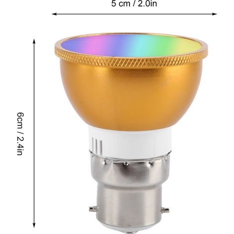 RGB+CW 6W LED-Lampe AC85V 265V B22, steuerbar per Smartphone und WLAN (1/5)