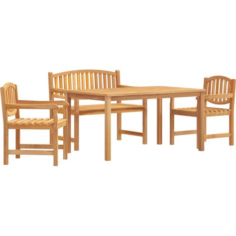 Maison Exclusive - 4-tlg. Garten-Essgruppe Massivholz Teak