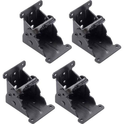 Robust folding brackets, 90 degree self-locking hinges for table leg, wall shelf, 330 lb per, pack of 4 (1/5)