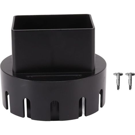 Adaptateur de descente de gouttière en plastique, adaptateur de remplacement pour tuyau de descente, convertisseur, connecteur avec vis, noir, 2 x 3 pouces (1/5)