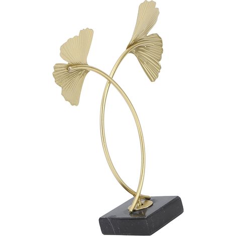 Ginkgoblatt-Metallskulptur, luxuriöse, handgefertigte Dekoration im nordischen Stil aus Metallblättern für Zuhause, Büro, Wohnzimmer (1/5)