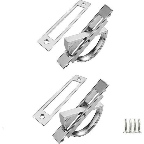 180 °rotative à Poignée de Porte Encastrée Poignée dissimulée Tatami Poignées Cachées en Alliage de Zinc pour tiroirs, armoires, coiffeuses, etc - Poignées de Tiroir Brossé Moderne 2 Pcs- (1/5)