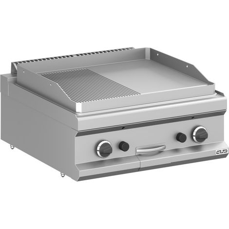 Plancha à gaz - 70 cm - Plaque lisse-rainurée - Arilex