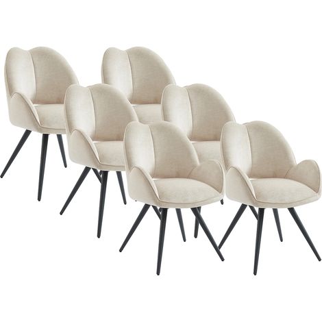 Sedia girevole con braccioli in Tessuto e Metallo Nero Beige - Lotto di 6 - GULSUN della Maison Céphy (1/5)