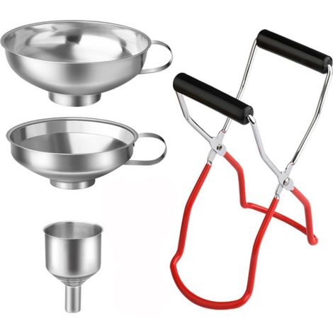Embudo - Acero Inoxidable - Para Mermelada Conservas Aceite Especias - Bordes Lisos - 14,5 x 5,2 cm - Set de 4 (1/5)