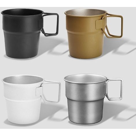 3-teiliges Set wiederverwendbarer Kaffeebecher aus Edelstahl, stapelbar & spülmaschinenfest (zufällige Farben) (1/5)