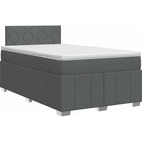 Maison Exclusive - Letto box spring con materasso Grigio Scuro 120 x 200 cm (1/5)
