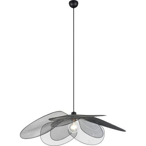 Suspension, Suspension Fleure cinq pétales Ø 87 cm Noir en Metal, TRIO (1/5)