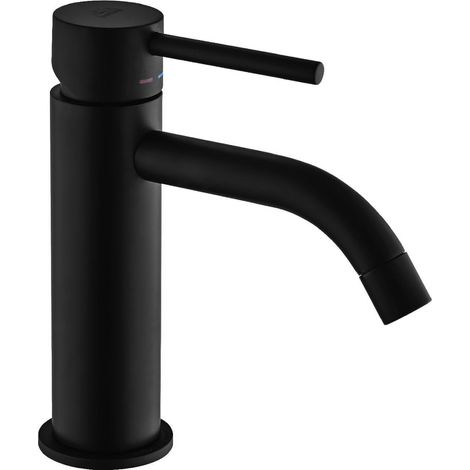Rubinetto miscelatore monocomando per lavabo serie light nero opaco  Scarico 11/4 - nero opaco  Rubinetteria paffoni spa