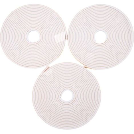 Mousse Auto-Adhésif Joint de Fenêtre et Porte Coupe-Froid 6 mm Largeur 3 mm Épaisseur Blanc Lot