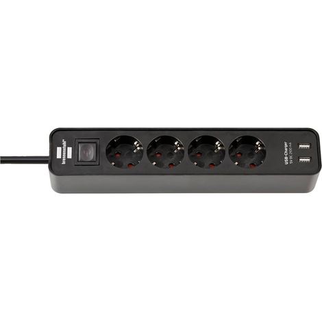 Brennenstuhl 1153240006 Multipresa con interruttore 4 vie Nero Schuko 1 pz. (1/5)