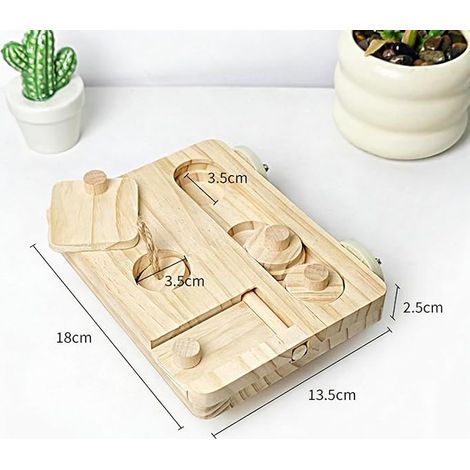 Rabbit Toy - Puzzle Fodding Toy for Birds - Wooden Food Finder Toy - Guinea Pig Accessory, Suitable for Hamsters, Birds and Other Small Animals (1/4)