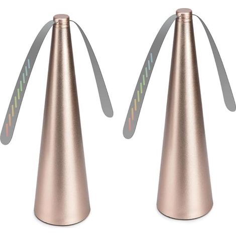 Éventail anti-mouches anti-mouches, ventilateur anti-mouches, ventilateur de répulsif anti-mouche portable, ventilateur de table, pour table, terrasse, restaurant, batterie requise (2, doré) (1/5)