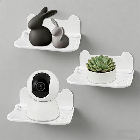 Etagere Murale sans Percage,Tablette Salle De Bain sans Percage,Etagere sans Percer,Convient pour Une Utilisation dans, Les Toilettes, Les Salons,Etc. 3 Pièce (1/5)