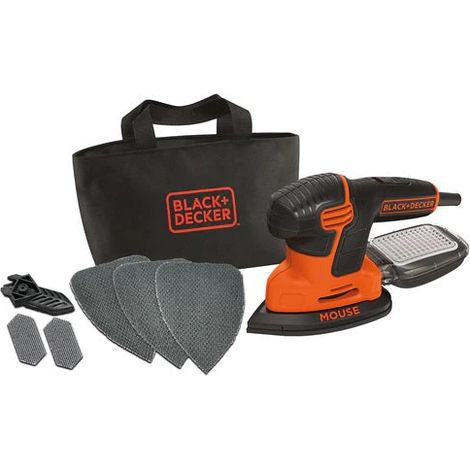 Levigatrice Mouse 120W in borsa multiuso con 6 accessori BLACK+DECKER KA2000