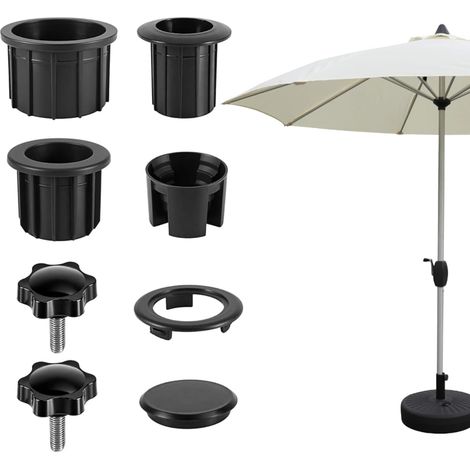 7 Pièces Adaptateur Pied Parasol Anneau, 32, 38, 48mm, Robuste et Durable Adaptateur Pied Parasol, Exquis et Magnifique Pièces de Rechange pour Pieds de Parasols, pour Table de Terrasse (1/5)