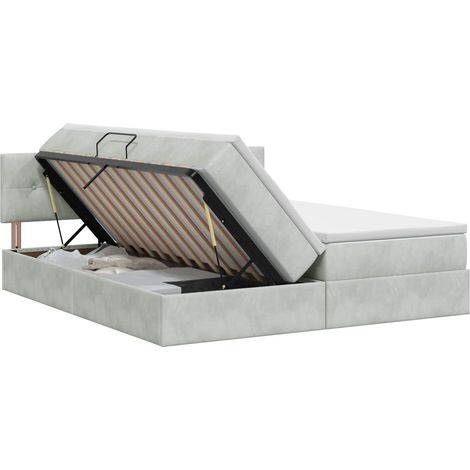 Maison Exclusive - Letto con Contenitore con testiera 2 pz Grigio Chiaro (1/5)