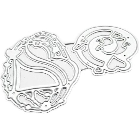 2-teiliges Set Stanzformen aus Metall mit hohlem Herz- und Spitzenblumenmotiv für DIY-Scrapbooking, Prägung, Karten und Albumvorlagen