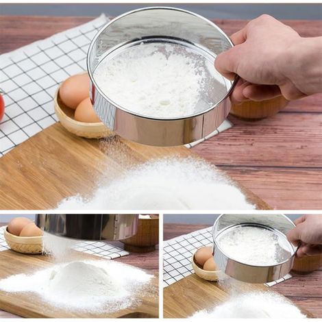 Tamis à farine en acier inoxydable de 15 cm (6 pouces), passoire alimentaire à mailles fines (60 mesh), passoire à herbes pour la cuisine et la pâtisserie. (1/4)