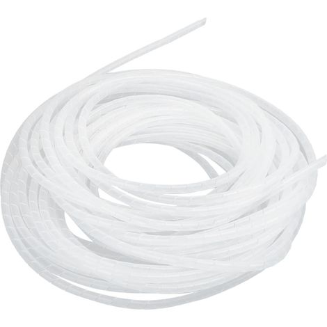 Gaine Spirale Flexible en Nylon pour Câbles - Protection et Gestion - Blanc - Diamètre 4‑20mm - Longueur 20m