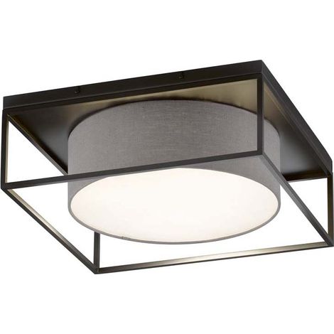 Plafonnier lampe de salon plafonnier 4 lampes métal noir gris 50x50 cm (1/4)