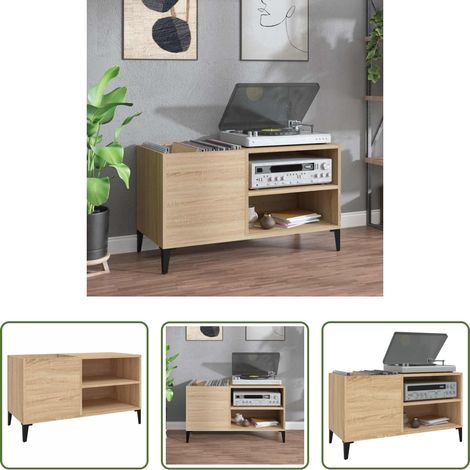 Vinylschrank - Plattenschrank Sonoma-Eiche 84,5x38x48 cm Holzwerkstoff (1/5)