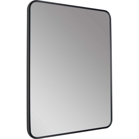JTP Hix Bathroom Mirror Without Light 800mm H x 600mm W - Matt Black (1/2)
