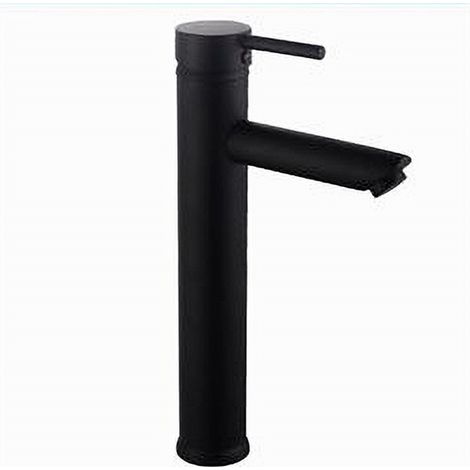 Cleafe - Rubinetto Bagno Moderno Nero Opaco Miscelatore Orientabile Lavabo Canna Alta 87393 - (1/5)