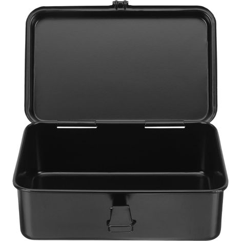 Boîte à Outils en Fer Noire Fermetures à Loquet, Petite Boîte à Outils Portable et Réutilisable pour Organisation Voiture ou Atelier, Grosse Solidité (1/5)