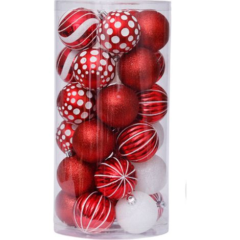 Adorno Para Árbol De Navidad - Bola Decorativa 60 Mm - Tema Colorido Con Brillo - 30 Unidades (1/5)