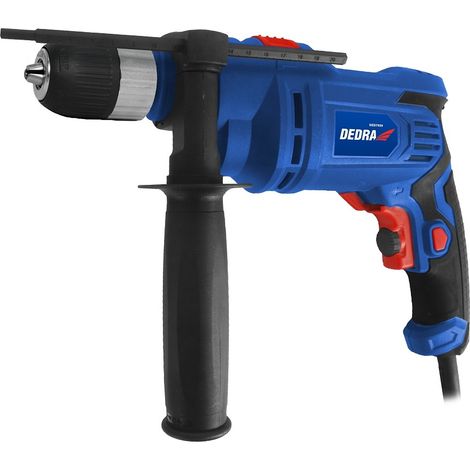 DEDRA - Taladro percutor de 700 W con portabrocas autoblocante de 13 mm