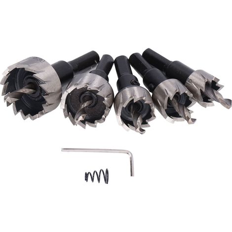 5 pièces scie cloche métal 16‑30mm acier rapide haute dureté résistant usure queue 7mm foret perçage métaux (1/5)