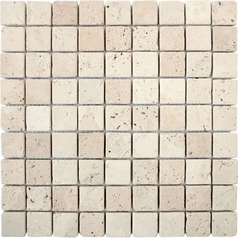 MOSAIQUE TRAVERTIN IVOIRE 1 PLAQUE 30,5 X 30,5 CASA LINEA