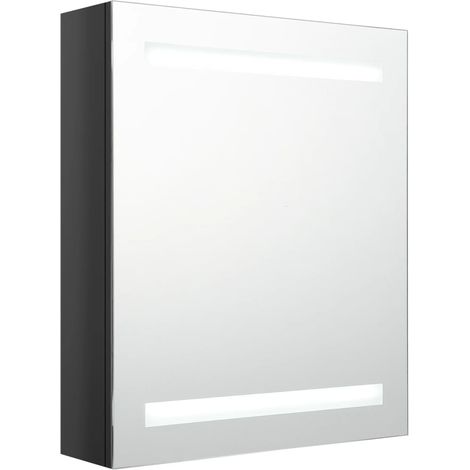 Maison Exclusive - LED-Bad-Spiegelschrank Glänzendes Schwarz 50x1
