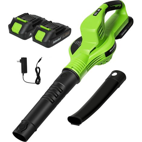 Souffleur de feuilles électrique sans fil, 2 batteries et un chargeur, 2 Vitesses, Souffleur 200 km/h, pour l'entretien la pelouse (1/5)
