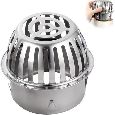 Siphon Sol Convexe en Acier Inoxydable, 1 Pcs Drain Gouttières Filtrantes, Filtre de Gouttière en Acier Inoxydable pour Les Drains Anti Blocage des Balcons, Salles Bains, Cours Extérieures (83mm) (1/5)