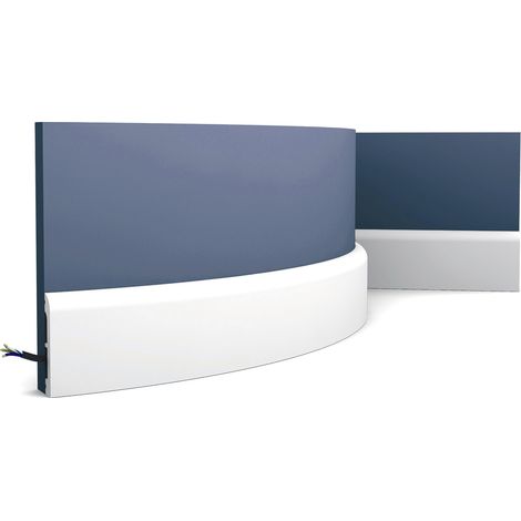 Zócalo Orac Decor SX183F AXXENT CASCADE Zócalo Multifuncional flexible Moldura decorativa para pared diseño moderno blanco 2 m