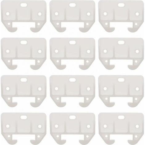 13Pcs White Plastic Drawer Rail Guide Dresser Drawer Guide Furniture Replacement Slides Parts for Dressers Hutches Nightstand and Wardrobe Systems (1/5)