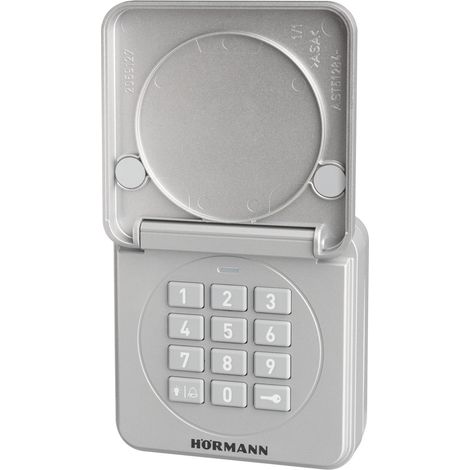 Hörmann – Interrupteur à code radio FCT10-1 BiSecur pour portes de garage – Clavier éclairé – Boîtier IP44 – Dimensions 80x80 mm