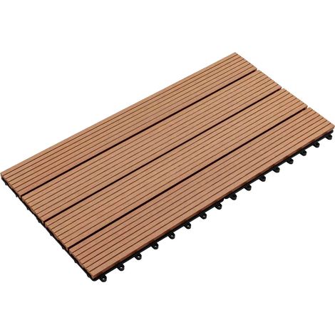 Piastrella per Decking 6 pcs Marrone 60 x 30 cm WPC vidaXL