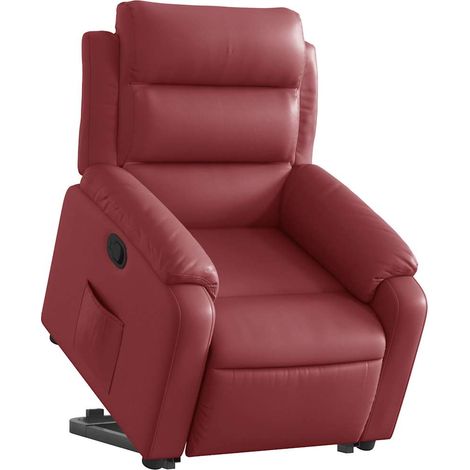 vidaXL Poltrona Alzapersona Reclinabile Rosso Vino in Similpelle (1/5)