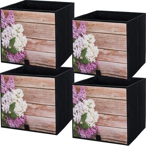 Boîte textile 31x31x31 Jardin - Lot de 4