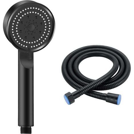 Hochdruck-Wasserspar-Duschkopf mit 5 Modi, Duschset mit Halterung und Schlauch für Badezimmer, inklusive 1,5-Zoll-Schlauch (Farbe: Schwarz) (1/4)