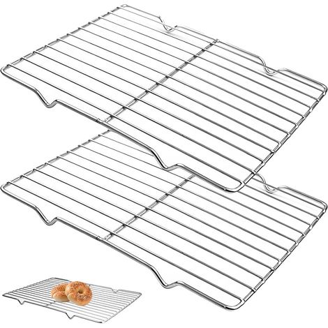 2 Pièces Grille de Refroidissement Pâtisserie 31x20cm Grille Patisserie, Grille Rectangulaire pour Pâtisserie, Rack de Refroidissement de Gâteau, Grille de Cuisson pour Rôtir, Cuisson, Barbecue