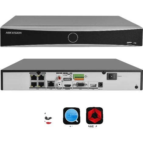 Enregistreur vidéo de réseau de surveillance, support vidéo 4K, capacités POE, Aucun, 4CH, Prise EU (1/5)