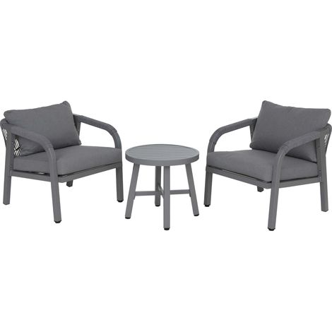 Ensemble de salon en aluminium HWC-P82, salon de jardin pour balcon comprenant une table et des chai (1/5)